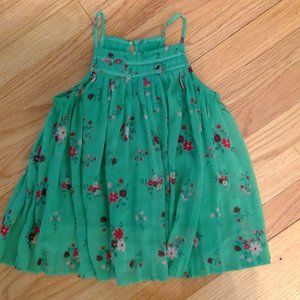 Girls abercrombie kids green pleated cami
